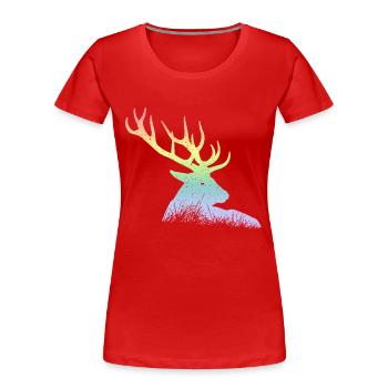 Cerf - T-shirt bio Premium Femme - rouge - Devant - Mia (176cm)