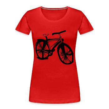 Fahrrad Gekritzel Fahrräder Radfahren Vektor 6 - Frauen Premium Bio T-Shirt - Rot - Vorne - Mia (176cm)