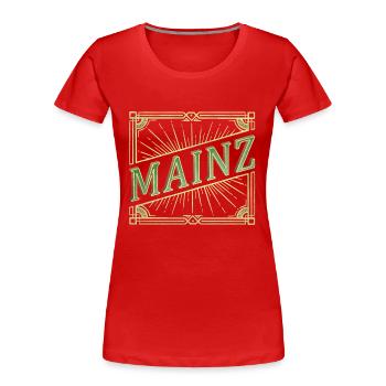 Mainz Deutschland Stadt Schrift Vintage Retro - Frauen Premium Bio T-Shirt - Rot - Vorne - Mia (176cm)