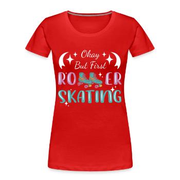 Patin à roulettes Patins à roues alignées - T-shirt bio Premium Femme - rouge - Devant - Mia (176cm)