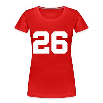 Anzahl 26 - Frauen Premium Bio T-Shirt - Rot - Vorne - Mia (176cm)