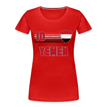 Jemen Fußball Mannschaft - Frauen Premium Bio T-Shirt - Rot - Vorne - Mia (176cm)