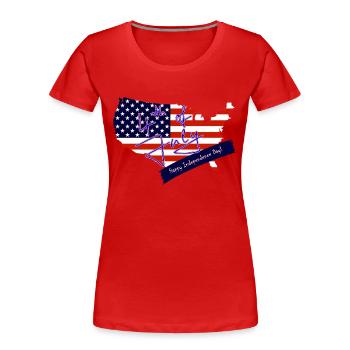 Happy Independence Day - Frauen Premium Bio T-Shirt - Rot - Vorne - Mia (176cm)