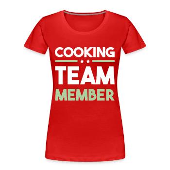 Cooking Team - Frauen Premium Bio T-Shirt - Rot - Vorne - Mia (176cm)