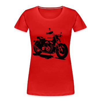 KLASSISCHES MOTORRAD - Frauen Premium Bio T-Shirt - Rot - Vorne - Mia (176cm)