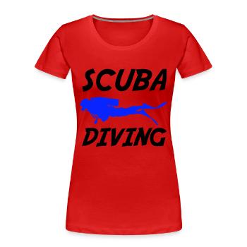 Plongée sous-marine - T-shirt bio Premium Femme - rouge - Devant - Mia (176cm)