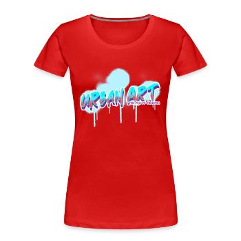 Art urbain - T-shirt bio Premium Femme - rouge - Devant - Mia (176cm)