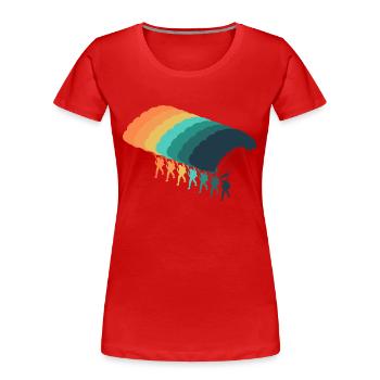 Parachute vintage - T-shirt bio Premium Femme - rouge - Devant - Mia (176cm)