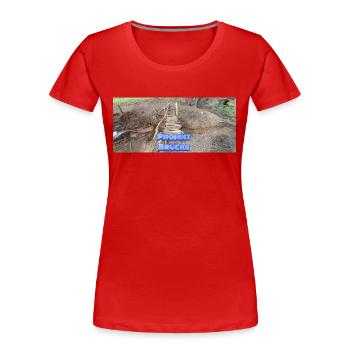 PROJEKT BRÜCKE - Frauen Premium Bio T-Shirt - Rot - Vorne - Mia (176cm)