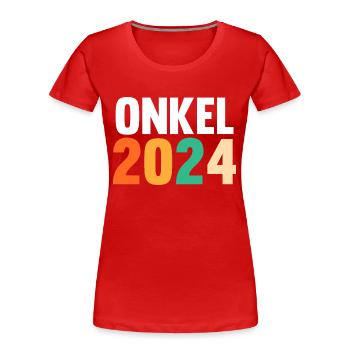 Werdender Onkel 2037 - Frauen Premium Bio T-Shirt - Rot - Vorne - Mia (176cm)