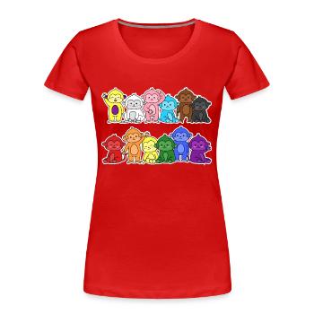 Pride Progress Flag Monkey for Equality - Women's Premium Organic T-Shirt - red - Front - Mia (176cm)