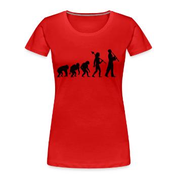 Oboenspieler Oboe Evolution Marching Band Instrumen - Frauen Premium Bio T-Shirt - Rot - Vorne - Mia (176cm)