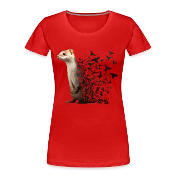 Belette - T-shirt bio Premium Femme - rouge - Devant - Mia (176cm)