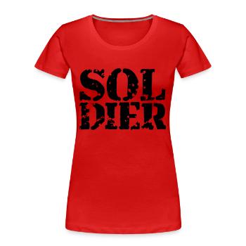 Stempel Soldat Logo Krieg General Freiheitskämpfer - Frauen Premium Bio T-Shirt - Rot - Vorne - Mia (176cm)