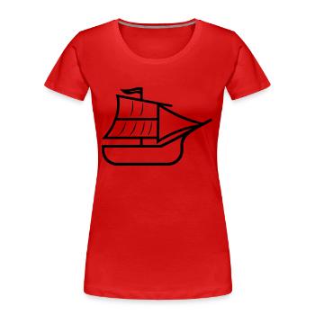Bateau pirate - T-shirt bio Premium Femme - rouge - Devant - Mia (176cm)