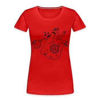 Parfum organique - T-shirt bio Premium Femme - rouge - Devant - Mia (176cm)