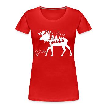 Suède Suède Viking Nordique Scandinavie Solstice d’été - T-shirt bio Premium Femme - rouge - Devant - Mia (176cm)