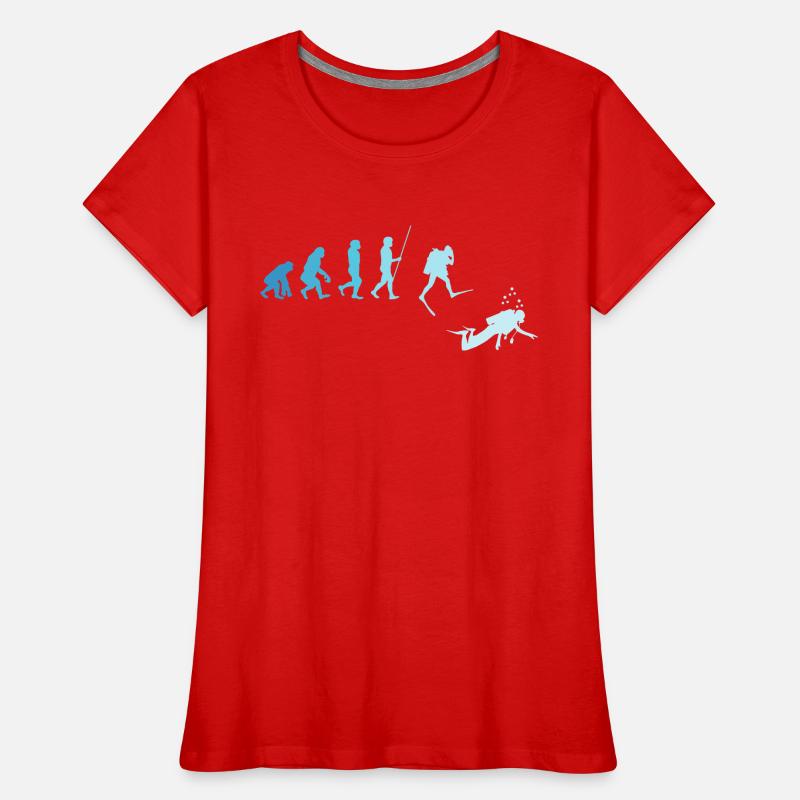 Plongeur Evolution Retro Scuba T-shirt bio Premium Femme