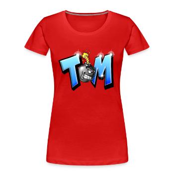 Graffiti Prénom TOM Imprimable sur tout ! - T-shirt bio Premium Femme - rouge - Devant - Mia (176cm)