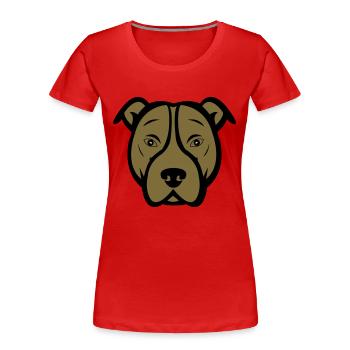 dog - Frauen Premium Bio T-Shirt - Rot - Vorne - Mia (176cm)