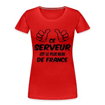 BESTER SERVER - Frauen Premium Bio T-Shirt - Rot - Vorne - Mia (176cm)