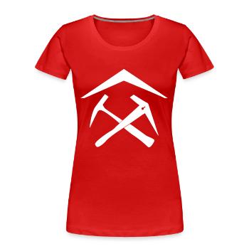 Roofer Power : le style pour les professionnels - T-shirt bio Premium Femme - rouge - Devant - Mia (176cm)