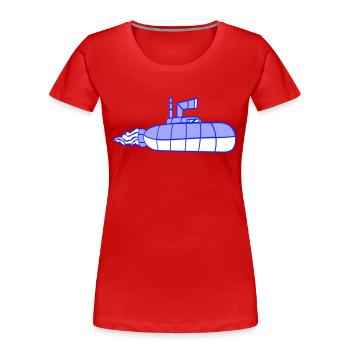 U-Boot Unterseeboot Tauchgang Tauchboot Kapitän - Frauen Premium Bio T-Shirt - Rot - Vorne - Mia (176cm)