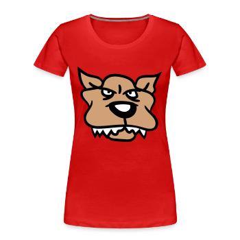 Chien, Monstre, Maléfique, Dangereux, Loup, Dents acérées - T-shirt bio Premium Femme - rouge - Devant - Mia (176cm)