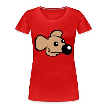 Maus Große Nase Mäuschen Kleine Ratte Nager Süß - Frauen Premium Bio T-Shirt - Rot - Vorne - Mia (176cm)