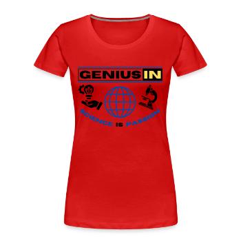 LE GÉNIE EN - T-shirt bio Premium Femme - rouge - Devant - Mia (176cm)