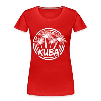 Urlaub Kuba - Frauen Premium Bio T-Shirt - Rot - Vorne - Mia (176cm)