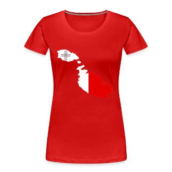 Malte - T-shirt bio Premium Femme - rouge - Devant - Mia (176cm)