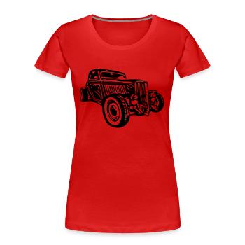Hot Rod - Frauen Premium Bio T-Shirt - Rot - Vorne - Mia (176cm)