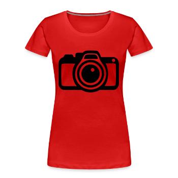 Kamera - Frauen Premium Bio T-Shirt - Rot - Vorne - Mia (176cm)