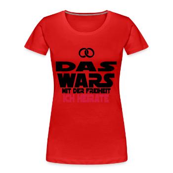 das wars ich heirate - Frauen Premium Bio T-Shirt - Rot - Vorne - Mia (176cm)