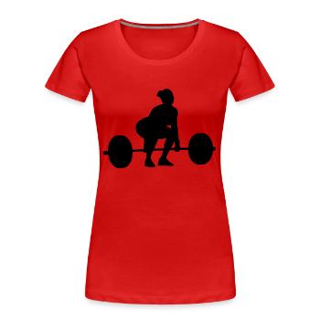 Umsetze Startposition weiblich - Frauen Premium Bio T-Shirt - Rot - Vorne - Mia (176cm)