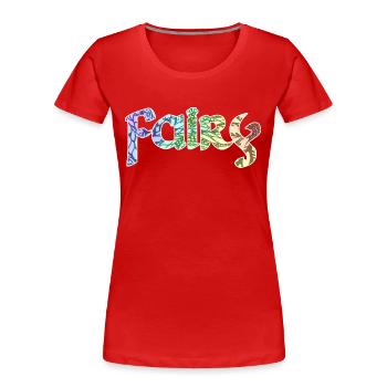 Fairy romantic writing - Women's Premium Organic T-Shirt - red - Front - Mia (176cm)