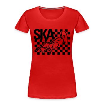Ska Trompete Shirt - Frauen Premium Bio T-Shirt - Rot - Vorne - Mia (176cm)