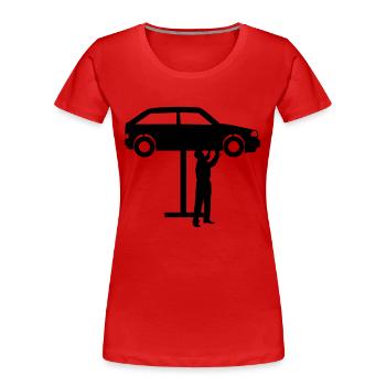 Automechaniker - Frauen Premium Bio T-Shirt - Rot - Vorne - Mia (176cm)