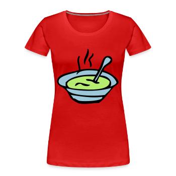 Suppenschüssel Platte - Frauen Premium Bio T-Shirt - Rot - Vorne - Mia (176cm)