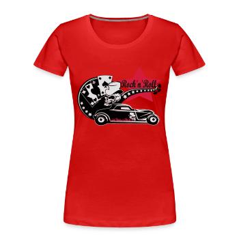 Hot Rod Rock'n'Roll - Women's Premium Organic T-Shirt - red - Front - Mia (176cm)