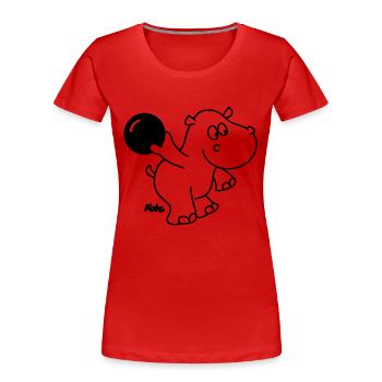 Kegel Nilpferd - Frauen Premium Bio T-Shirt - Rot - Vorne - Mia (176cm)