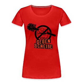 gegen scheiße - Women's Premium Organic T-Shirt - red - Front - Mia (176cm)