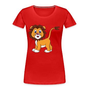 Baby Löwe - Frauen Premium Bio T-Shirt - Rot - Vorne - Mia (176cm)