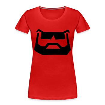 lunettes de barbe - T-shirt bio Premium Femme - rouge - Devant - Mia (176cm)
