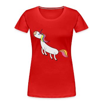 unicorn - Women's Premium Organic T-Shirt - red - Front - Mia (176cm)