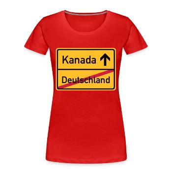 ortsschild_kanada__f3 - Frauen Premium Bio T-Shirt - Rot - Vorne - Mia (176cm)