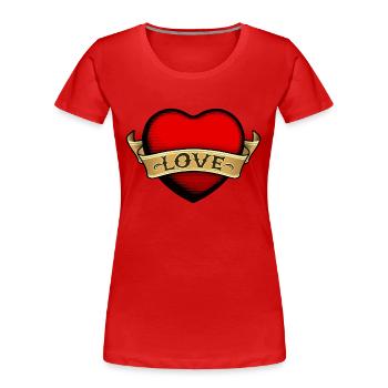 amour coeur love heart - T-shirt bio Premium Femme - rouge - Devant - Mia (176cm)