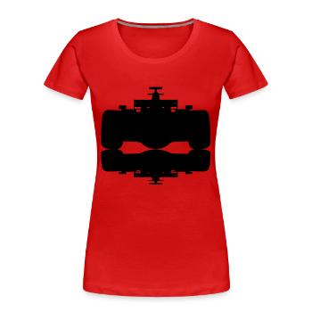 F1 # 2 - T-shirt bio Premium Femme - rouge - Devant - Mia (176cm)