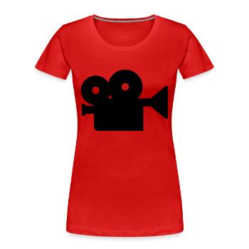 camera - T-shirt bio Premium Femme - rouge - Devant - Mia (176cm)